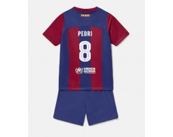 Barcelona Pedri Gonzalez #8 Domácí dres komplet pro Děti 2023-24 Krátkým Rukávem (+ Krátké kalhoty)