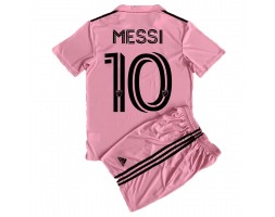 Inter Miami Lionel Messi #10 Domácí dres komplet pro Děti 2023-24 Krátkým Rukávem (+ Krátké kalhoty)
