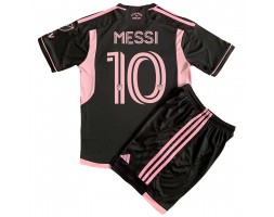 Inter Miami Lionel Messi #10 Venkovní dres komplet pro Děti 2023-24 Krátkým Rukávem (+ Krátké kalhoty)