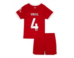 Liverpool Virgil van Dijk #4 Domácí dres komplet pro Děti 2023-24 Krátkým Rukávem (+ Krátké kalhoty)