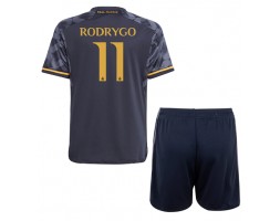 Real Madrid Rodrygo Goes #11 Venkovní dres komplet pro Děti 2023-24 Krátkým Rukávem (+ Krátké kalhoty)