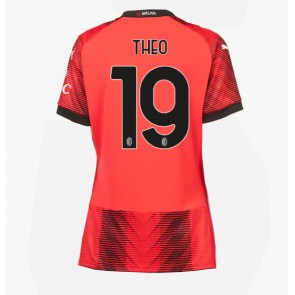 AC Milan Theo Hernandez #19 Domácí Dres pro Dámy 2023-24 Krátkým Rukávem