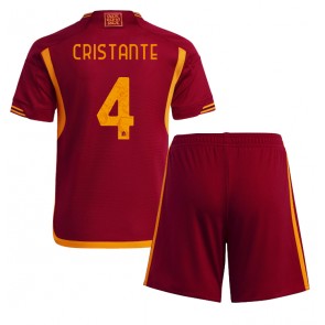 AS Roma Bryan Cristante #4 Domácí dres komplet pro Děti 2023-24 Krátkým Rukávem (+ Krátké kalhoty)