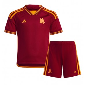 AS Roma Domácí dres komplet pro Děti 2023-24 Krátkým Rukávem (+ Krátké kalhoty)