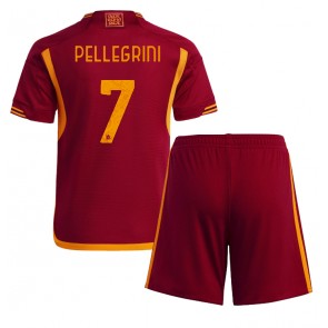 AS Roma Lorenzo Pellegrini #7 Domácí dres komplet pro Děti 2023-24 Krátkým Rukávem (+ Krátké kalhoty)