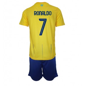 Al-Nassr Cristiano Ronaldo #7 Domácí dres komplet pro Děti 2023-24 Krátkým Rukávem (+ Krátké kalhoty)