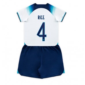 Anglie Declan Rice #4 Domácí dres komplet pro Děti MS 2022 Krátkým Rukávem (+ Krátké kalhoty)
