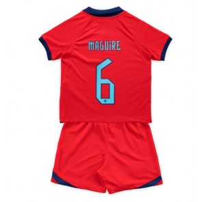 Anglie Harry Maguire #6 Venkovní dres komplet pro Děti MS 2022 Krátkým Rukávem (+ Krátké kalhoty)