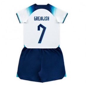 Anglie Jack Grealish #7 Domácí dres komplet pro Děti MS 2022 Krátkým Rukávem (+ Krátké kalhoty)