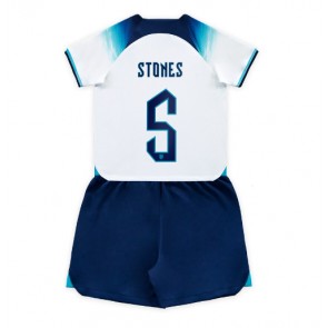 Anglie John Stones #5 Domácí dres komplet pro Děti MS 2022 Krátkým Rukávem (+ Krátké kalhoty)