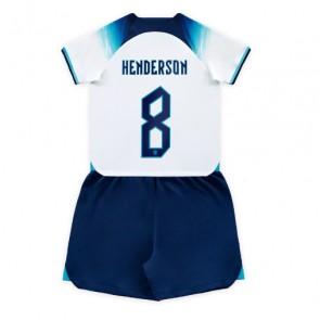 Anglie Jordan Henderson #8 Domácí dres komplet pro Děti MS 2022 Krátkým Rukávem (+ Krátké kalhoty)