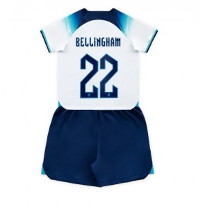 Anglie Jude Bellingham #22 Domácí dres komplet pro Děti MS 2022 Krátkým Rukávem (+ Krátké kalhoty)