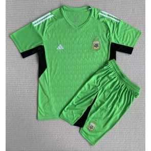 Argentina Brankář Domácí dres komplet pro Děti MS 2022 Krátkým Rukávem (+ Krátké kalhoty)