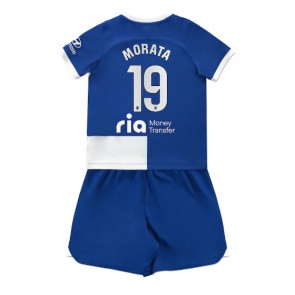 Atletico Madrid Alvaro Morata #19 Venkovní dres komplet pro Děti 2023-24 Krátkým Rukávem (+ Krátké kalhoty)