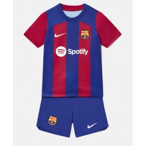 Barcelona Domácí dres komplet pro Děti 2023-24 Krátkým Rukávem (+ Krátké kalhoty)