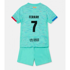 Barcelona Ferran Torres #7 Alternativní dres komplet pro Děti 2023-24 Krátkým Rukávem (+ Krátké kalhoty)
