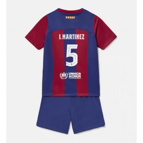 Barcelona Inigo Martinez #5 Domácí dres komplet pro Děti 2023-24 Krátkým Rukávem (+ Krátké kalhoty)
