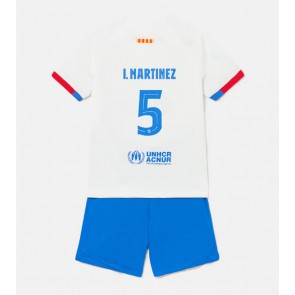 Barcelona Inigo Martinez #5 Venkovní dres komplet pro Děti 2023-24 Krátkým Rukávem (+ Krátké kalhoty)
