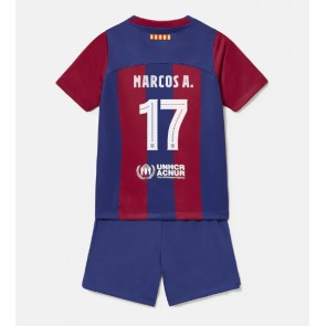 Barcelona Marcos Alonso #17 Domácí dres komplet pro Děti 2023-24 Krátkým Rukávem (+ Krátké kalhoty)