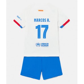 Barcelona Marcos Alonso #17 Venkovní dres komplet pro Děti 2023-24 Krátkým Rukávem (+ Krátké kalhoty)