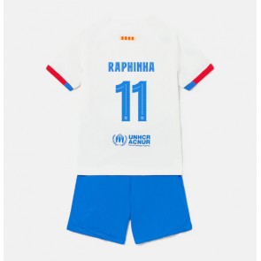 Barcelona Raphinha Belloli #11 Venkovní dres komplet pro Děti 2023-24 Krátkým Rukávem (+ Krátké kalhoty)