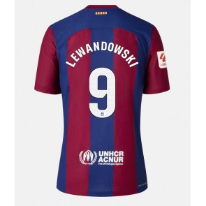 Barcelona Robert Lewandowski #9 Domácí Dres 2023-24 Krátkým Rukávem