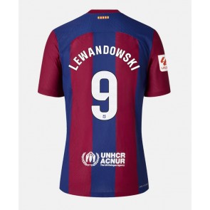 Barcelona Robert Lewandowski #9 Domácí Dres pro Dámy 2023-24 Krátkým Rukávem