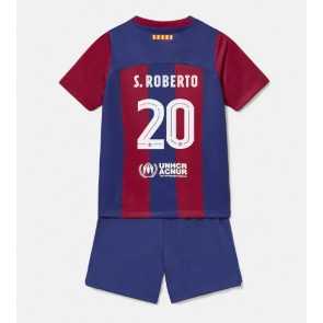 Barcelona Sergi Roberto #20 Domácí dres komplet pro Děti 2023-24 Krátkým Rukávem (+ Krátké kalhoty)