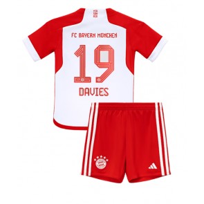 Bayern Munich Alphonso Davies #19 Domácí dres komplet pro Děti 2023-24 Krátkým Rukávem (+ Krátké kalhoty)