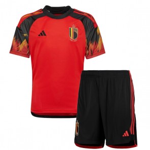 Belgie Domácí dres komplet pro Děti MS 2022 Krátkým Rukávem (+ Krátké kalhoty)