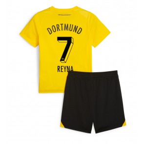 Borussia Dortmund Giovanni Reyna #7 Domácí dres komplet pro Děti 2023-24 Krátkým Rukávem (+ Krátké kalhoty)