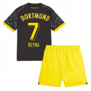 Borussia Dortmund Giovanni Reyna #7 Venkovní dres komplet pro Děti 2023-24 Krátkým Rukávem (+ Krátké kalhoty)
