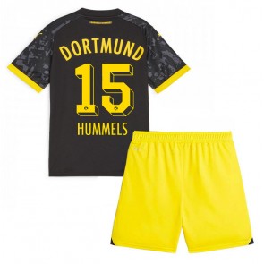 Borussia Dortmund Mats Hummels #15 Venkovní dres komplet pro Děti 2023-24 Krátkým Rukávem (+ Krátké kalhoty)