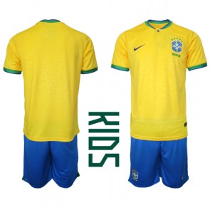 Brazílie Domácí dres komplet pro Děti MS 2022 Krátkým Rukávem (+ Krátké kalhoty)