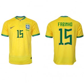 Brazílie Fabinho #15 Domácí Dres MS 2022 Krátkým Rukávem