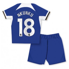 Chelsea Christopher Nkunku #18 Domácí dres komplet pro Děti 2023-24 Krátkým Rukávem (+ Krátké kalhoty)