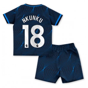 Chelsea Christopher Nkunku #18 Venkovní dres komplet pro Děti 2023-24 Krátkým Rukávem (+ Krátké kalhoty)