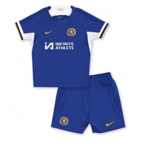 Chelsea Domácí dres komplet pro Děti 2023-24 Krátkým Rukávem (+ Krátké kalhoty)