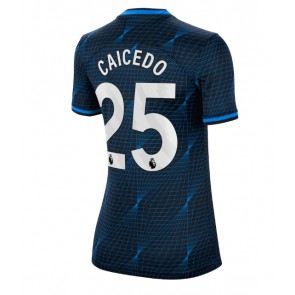 Chelsea Moises Caicedo #25 Venkovní Dres pro Dámy 2023-24 Krátkým Rukávem