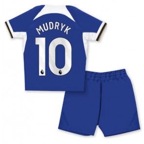 Chelsea Mykhailo Mudryk #10 Domácí dres komplet pro Děti 2023-24 Krátkým Rukávem (+ Krátké kalhoty)