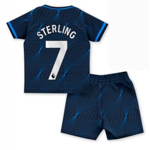 Chelsea Raheem Sterling #7 Venkovní dres komplet pro Děti 2023-24 Krátkým Rukávem (+ Krátké kalhoty)