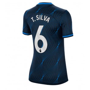 Chelsea Thiago Silva #6 Venkovní Dres pro Dámy 2023-24 Krátkým Rukávem
