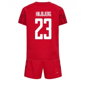 Dánsko Pierre-Emile Hojbjerg #23 Domácí dres komplet pro Děti MS 2022 Krátkým Rukávem (+ Krátké kalhoty)