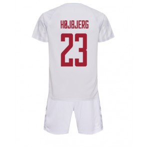 Dánsko Pierre-Emile Hojbjerg #23 Venkovní dres komplet pro Děti MS 2022 Krátkým Rukávem (+ Krátké kalhoty)