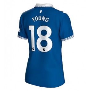 Everton Ashley Young #18 Domácí Dres pro Dámy 2023-24 Krátkým Rukávem
