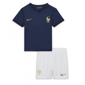 Francie Domácí dres komplet pro Děti MS 2022 Krátkým Rukávem (+ Krátké kalhoty)