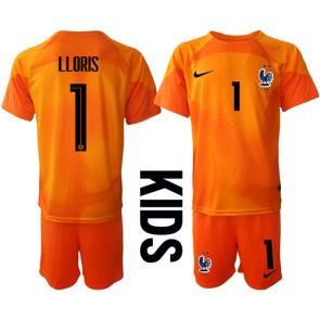 Francie Hugo Lloris #1 Brankář Domácí dres komplet pro Děti MS 2022 Krátkým Rukávem (+ Krátké kalhoty)