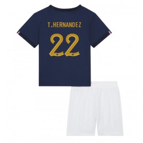 Francie Theo Hernandez #22 Domácí dres komplet pro Děti MS 2022 Krátkým Rukávem (+ Krátké kalhoty)