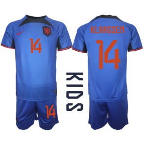 Holandsko Davy Klaassen #14 Venkovní dres komplet pro Děti MS 2022 Krátkým Rukávem (+ Krátké kalhoty)