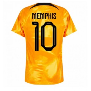 Holandsko Memphis Depay #10 Domácí Dres MS 2022 Krátkým Rukávem